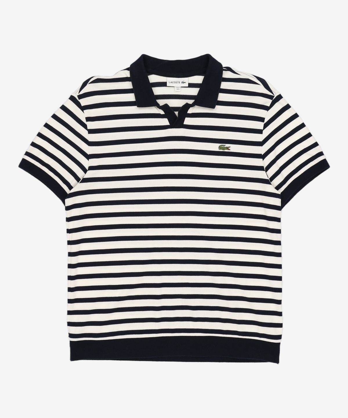 라코스테(LACOSTE) 남성 오픈카라 스트라이프 폴로 [네이비] 4