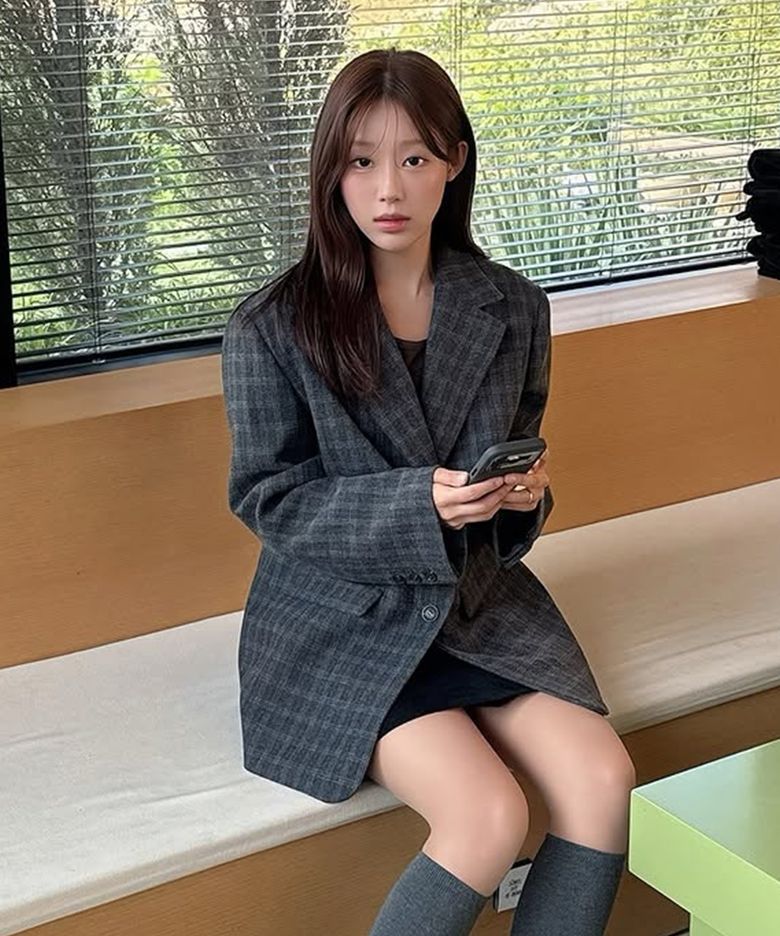 루즈핏 울 체크 자켓 [GREY] / GF3LJK511