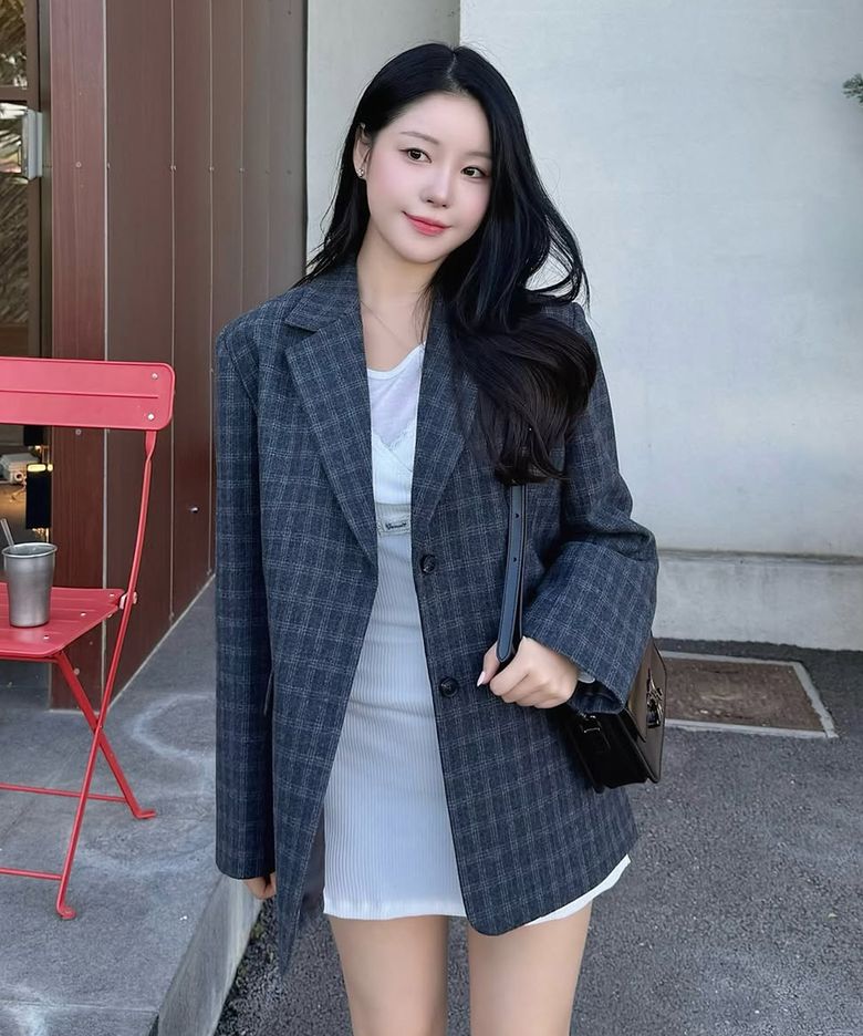 루즈핏 울 체크 자켓 [GREY] / GF3LJK511