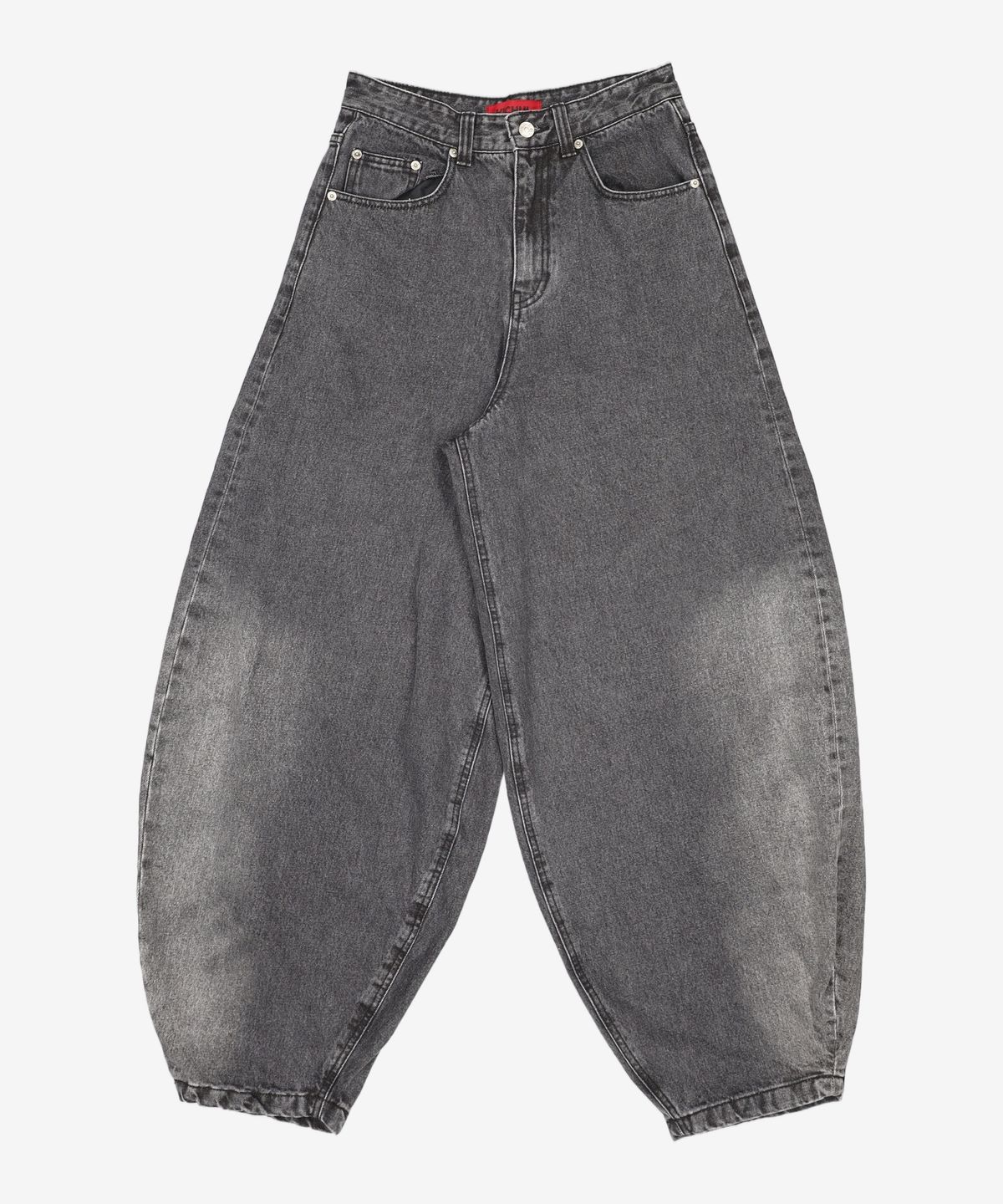 기철(KICHUL) BALLOON FIT DENIM PANTS (WASHED BLACK) XS