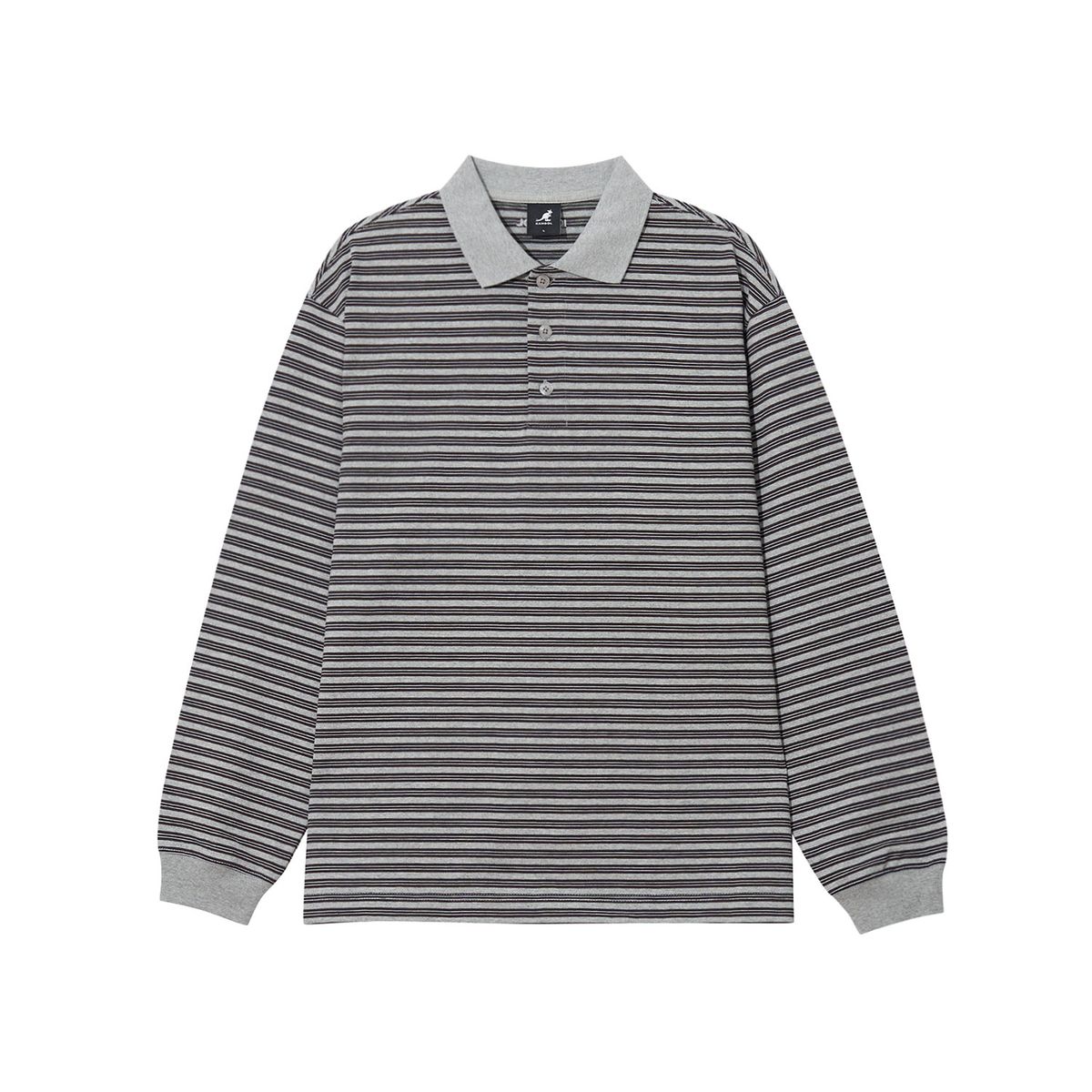 캉골(KANGOL) 핀 스트라이프 칼라 롱슬리브 3551 그레이
