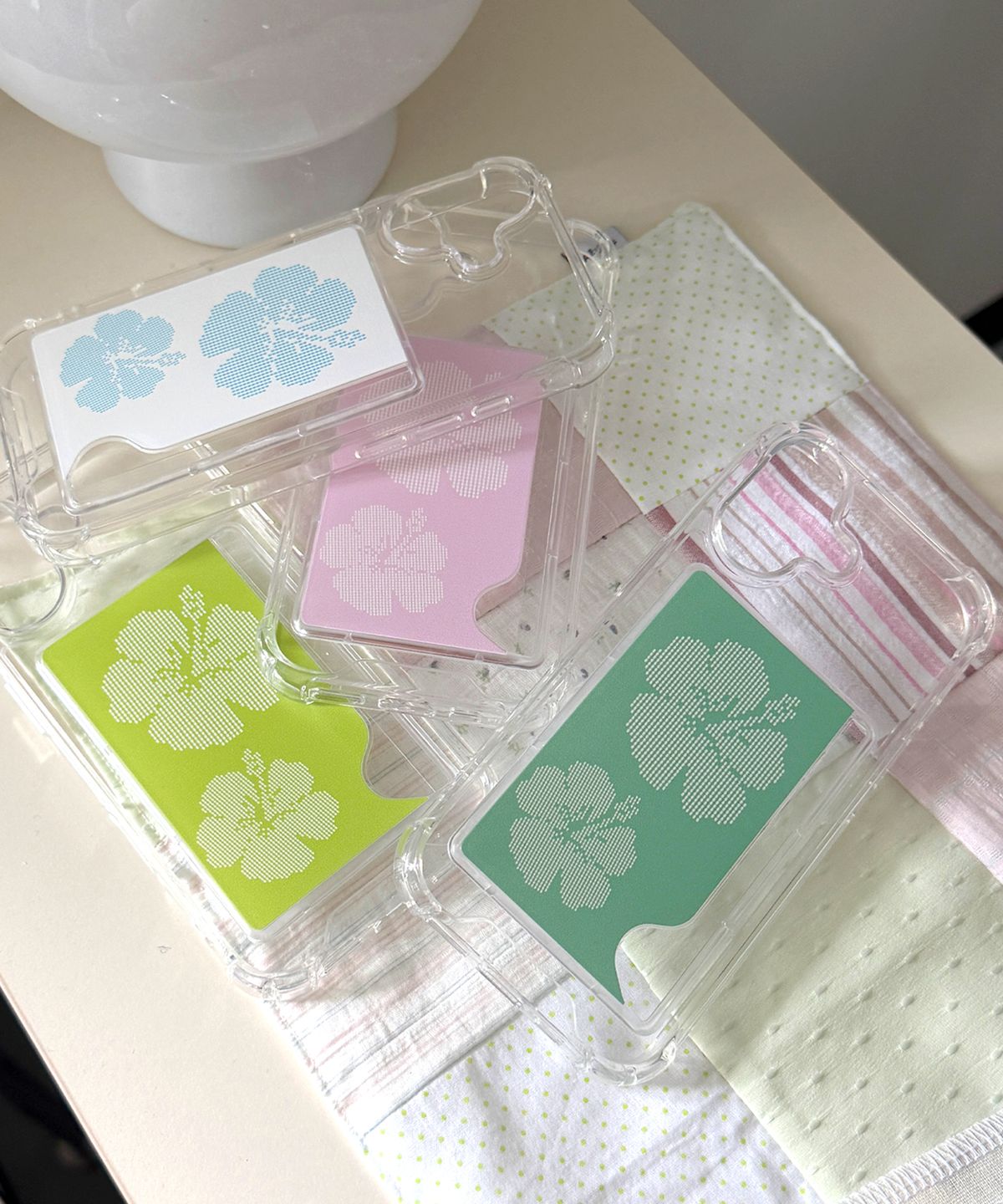 필위드러브(FILLWITHLOVE) 카드수납 젤리 폰케이스 - hibiscus(4color)
