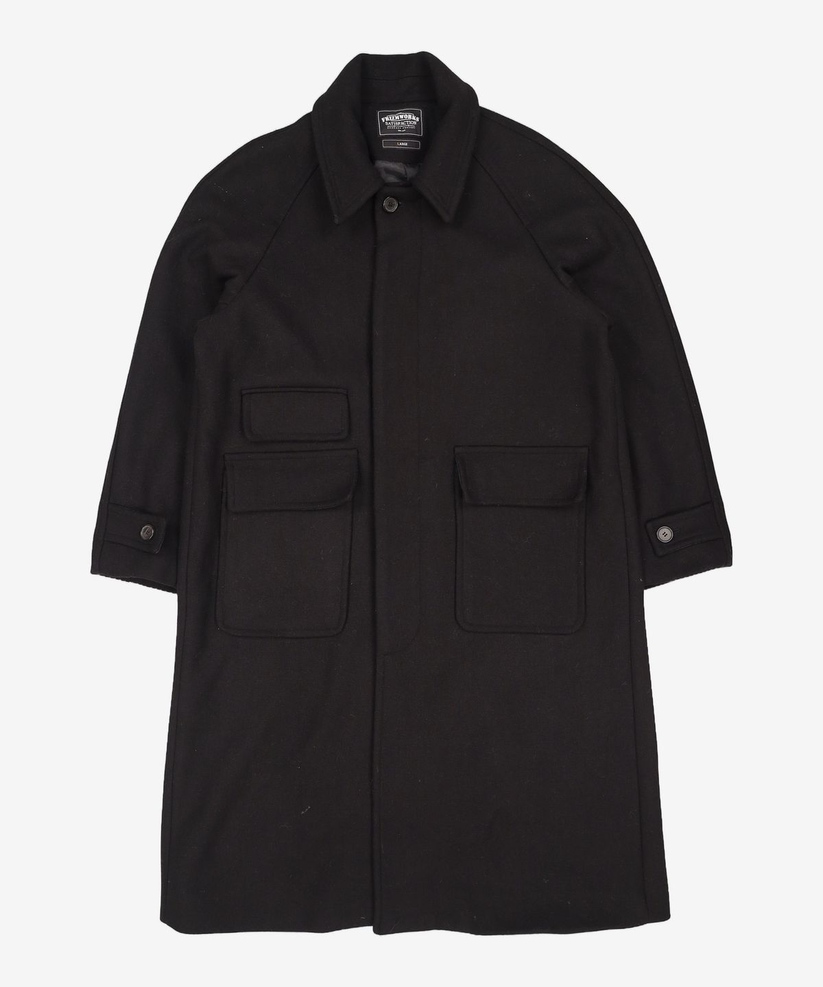 프리즘웍스(FRIZMWORKS) HEAVY WOOL OVERSIZED BALMACAAN COAT 002 _ BLACK L