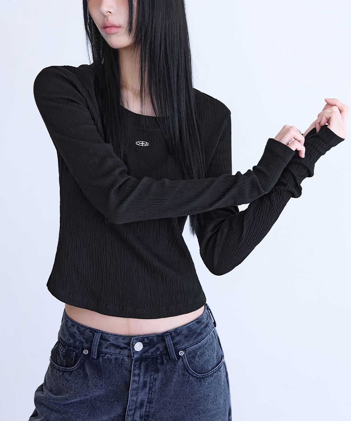 런던다다(LONDONDADA) Crinkle Warmer Long Sleeve T-Shirt, 2colors
