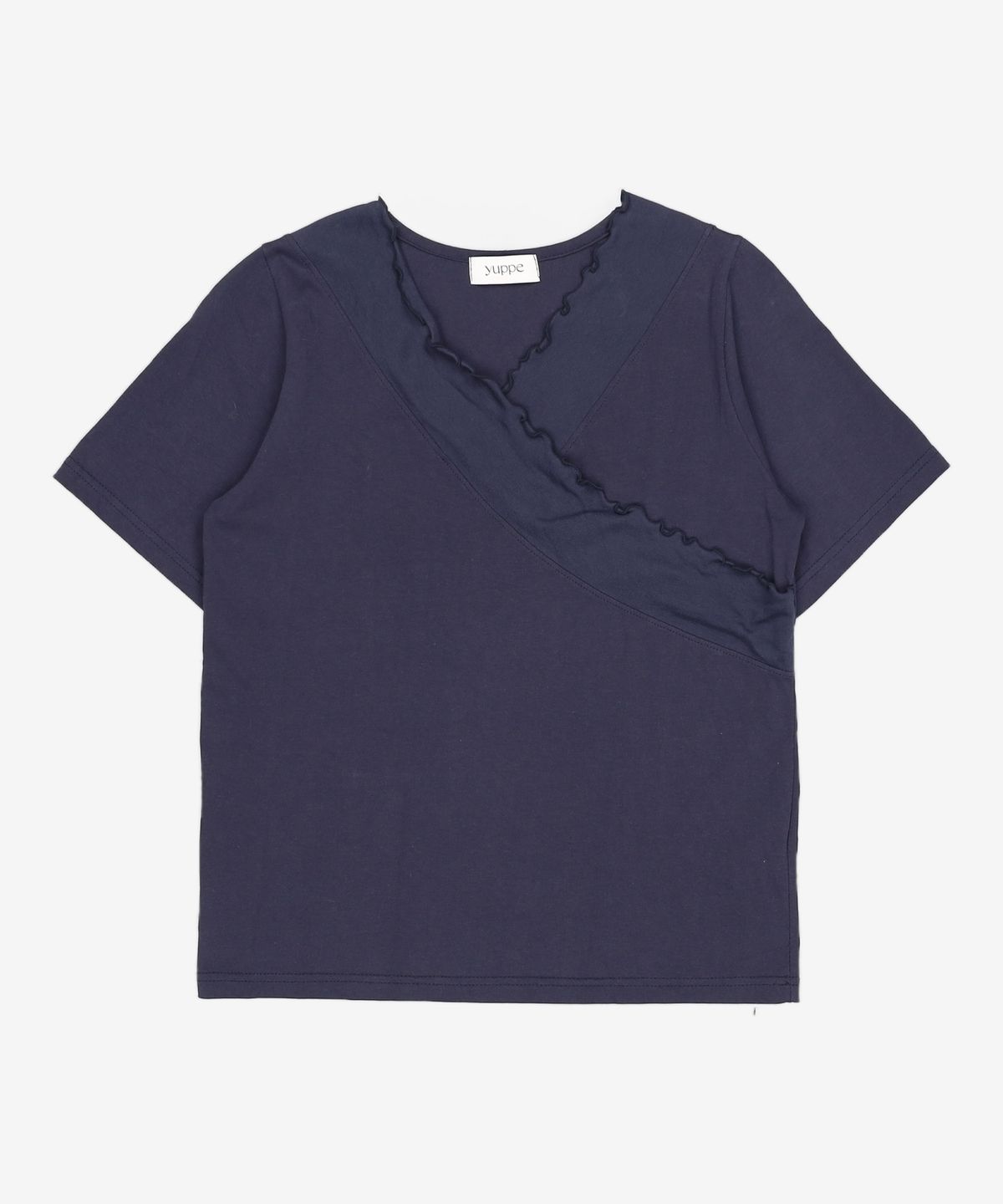 엽페(YUPPE) SHIRRING POINT T-SHIRT_NAVY FREE