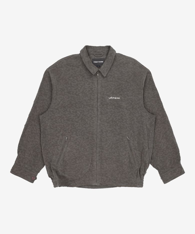 Abstract Jacquard Zip Jacket Charcoal L