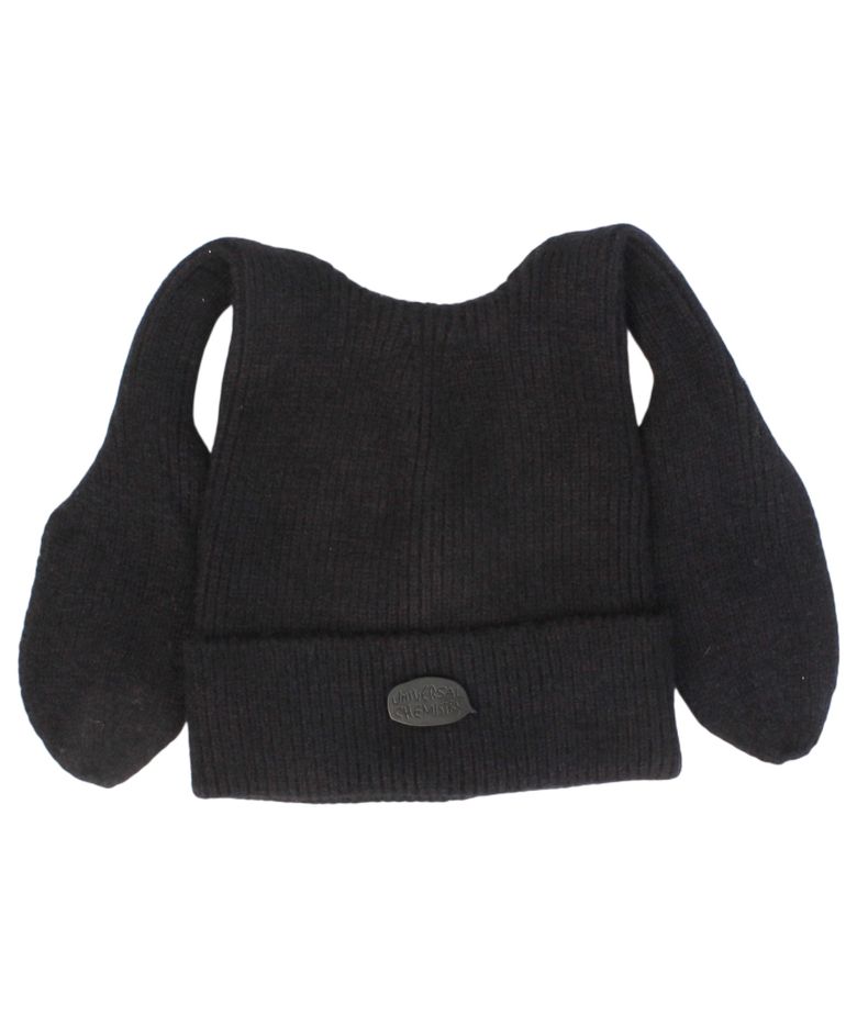 Rabbit Short Ear Black Beanie 고양이비니