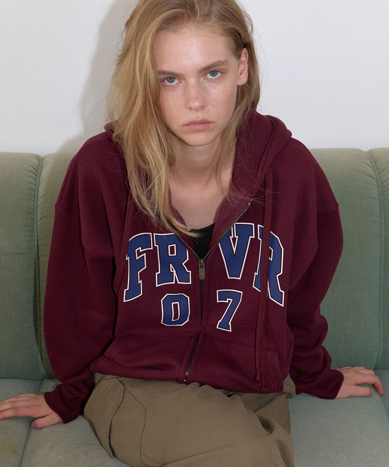 FRVR essential hoodie zip up [FRFA06LT09]_Burgundy