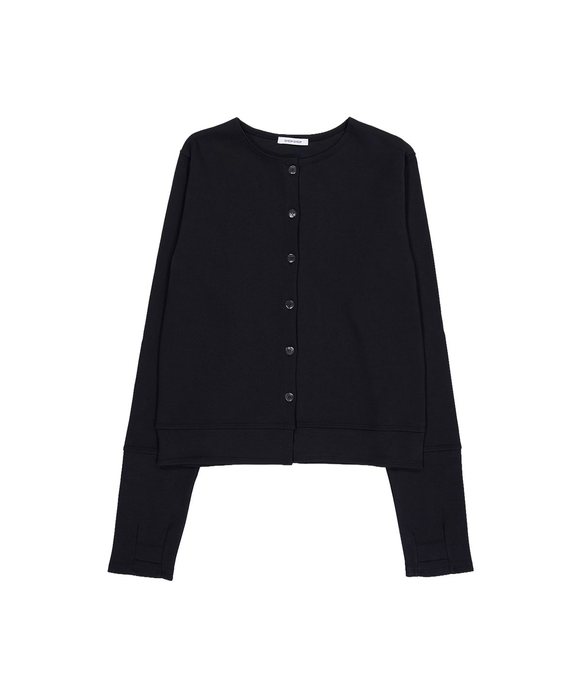 겹겹(GYEOP GYEOP) DOUBLE SLEEVE LONG CARDIGAN BLACK