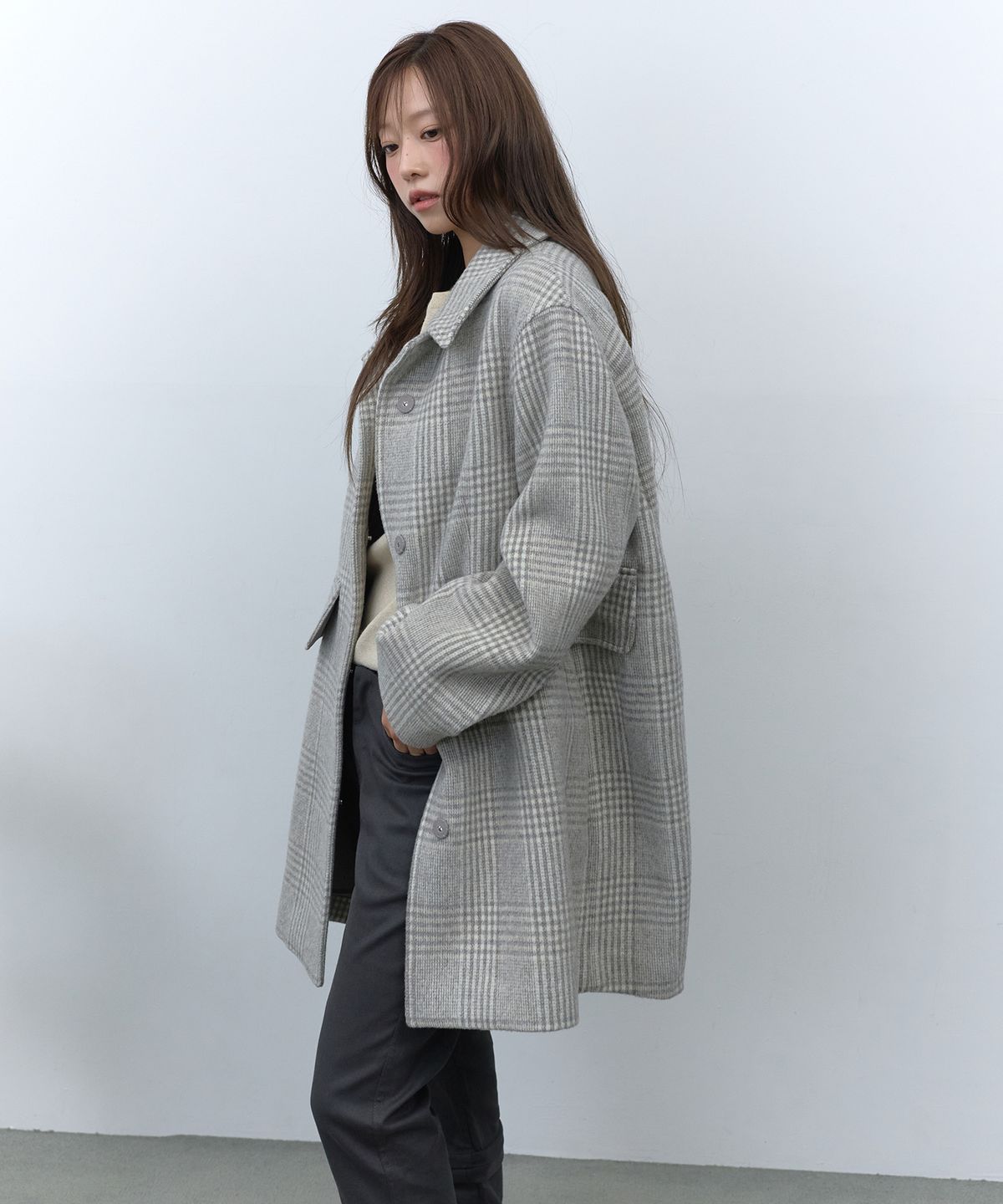 라피네아뜰리에(RAFFINE ATELIER) 글렌 체크 울 코트