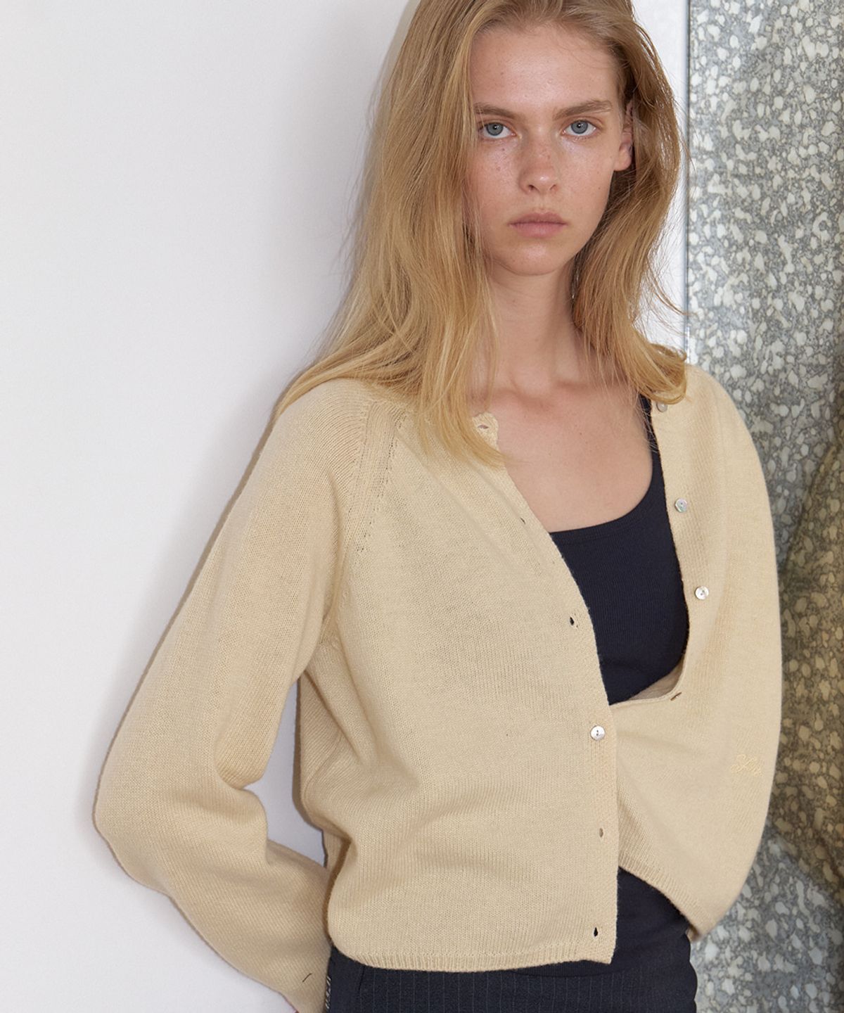 프리버07(FRIVER07) Wool round knit cardigan [FRFA06CD01]_Butter