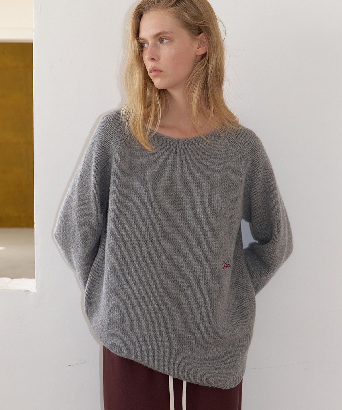 프리버07(FRIVER07) Raglan long sleeve knit [FRFA06NT10]_Gray
