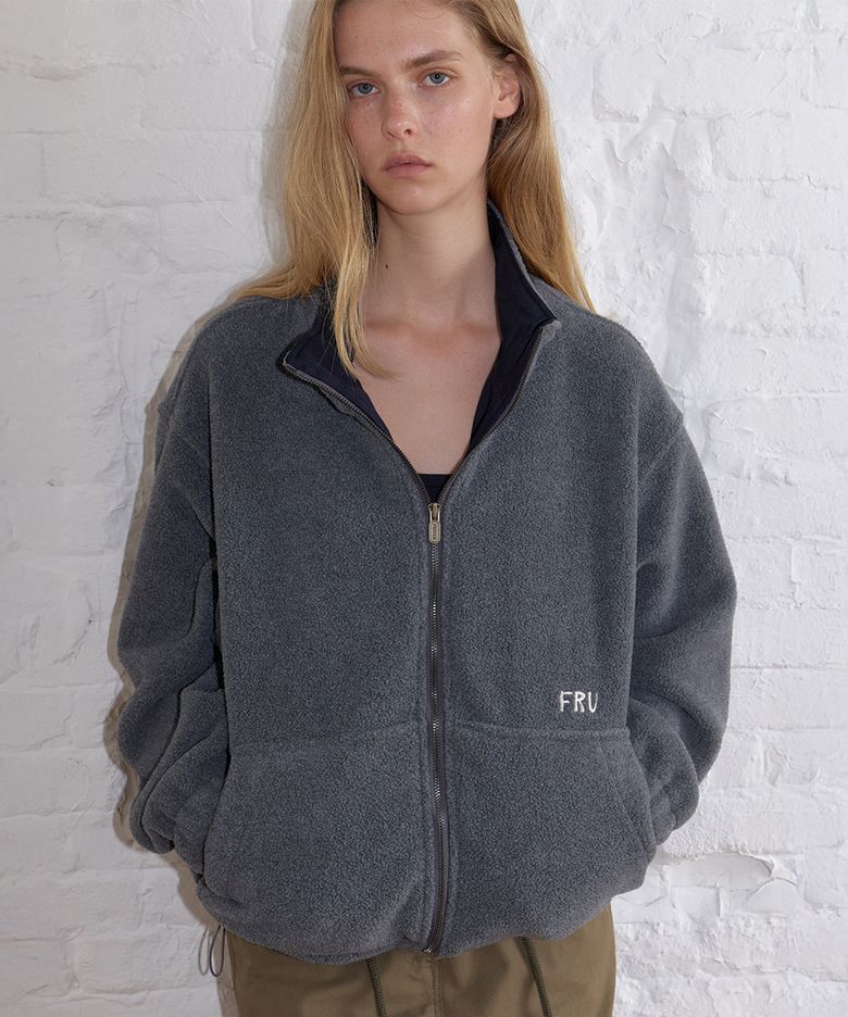 FRV stitch logo fleece jumper [FRFA06JP01]_Charcoal