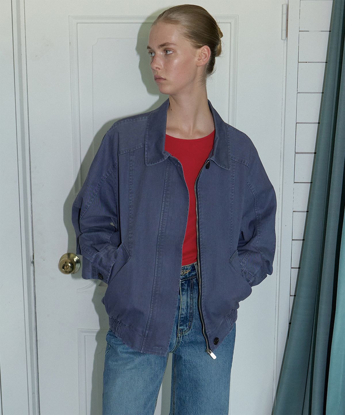 프리버07(FRIVER07) Vintage washing bomber jumper [FRSP05JP04]_Blue