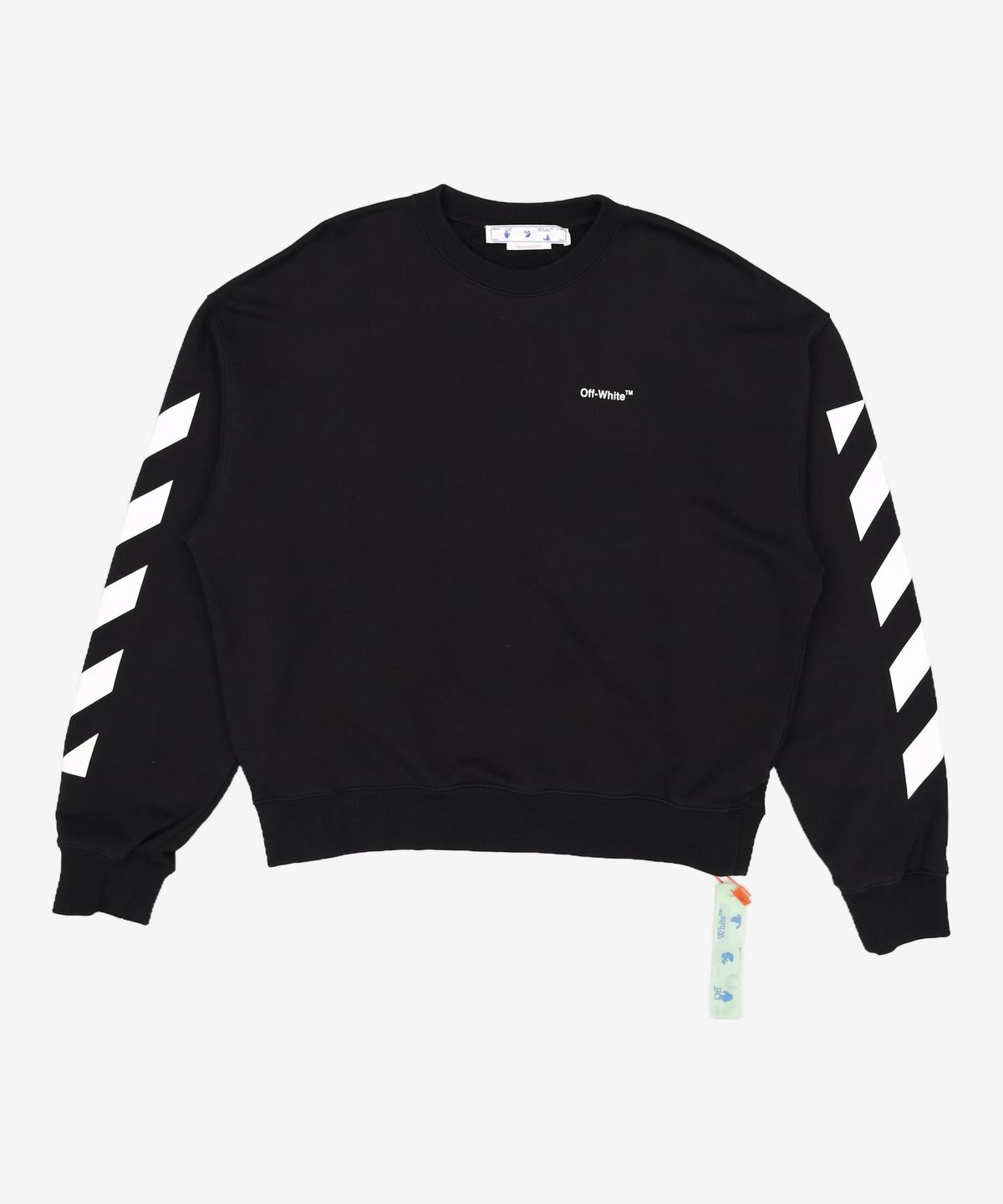 오프화이트(OFF-WHITE) 남성 디아그 헬베티카 오버사이즈 스웨트셔츠 - 블랙 / OMBA058C99FLE0011001 XL