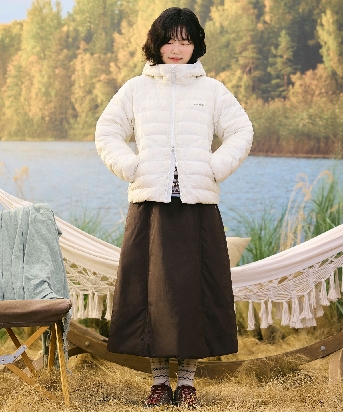 노르디스크(NORDISK) 패딩 벌룬 스커트 - W_Dark Brown
