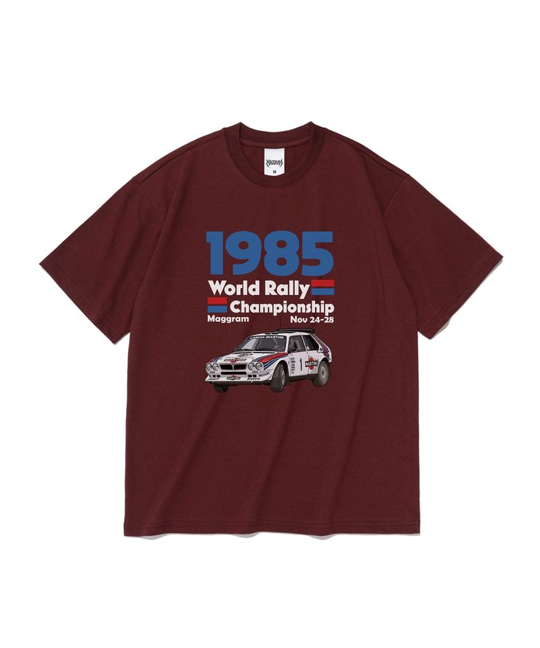 (박스티) 1985 챔피언쉽 그래픽 반팔티셔츠 (와인)