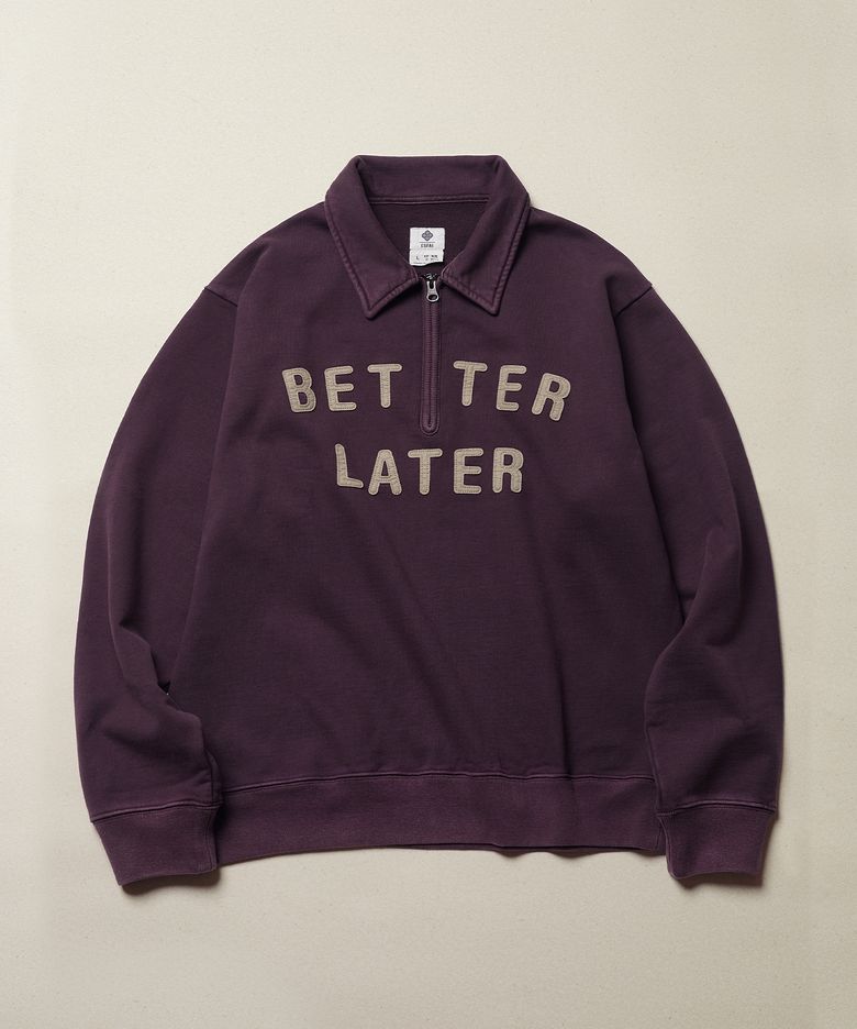 BTR HALF ZIP SWEATSHIRT (BURGUNDY)