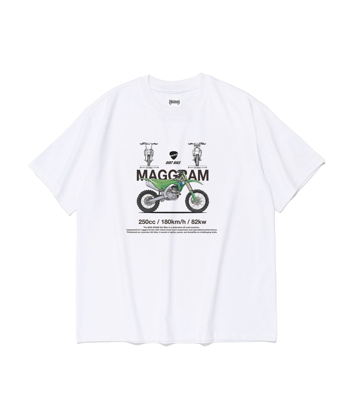 엠에이지그램(MAGGRAM) (박스티) MAG 더트 바이크 그래픽 반팔티셔츠 (화이트)