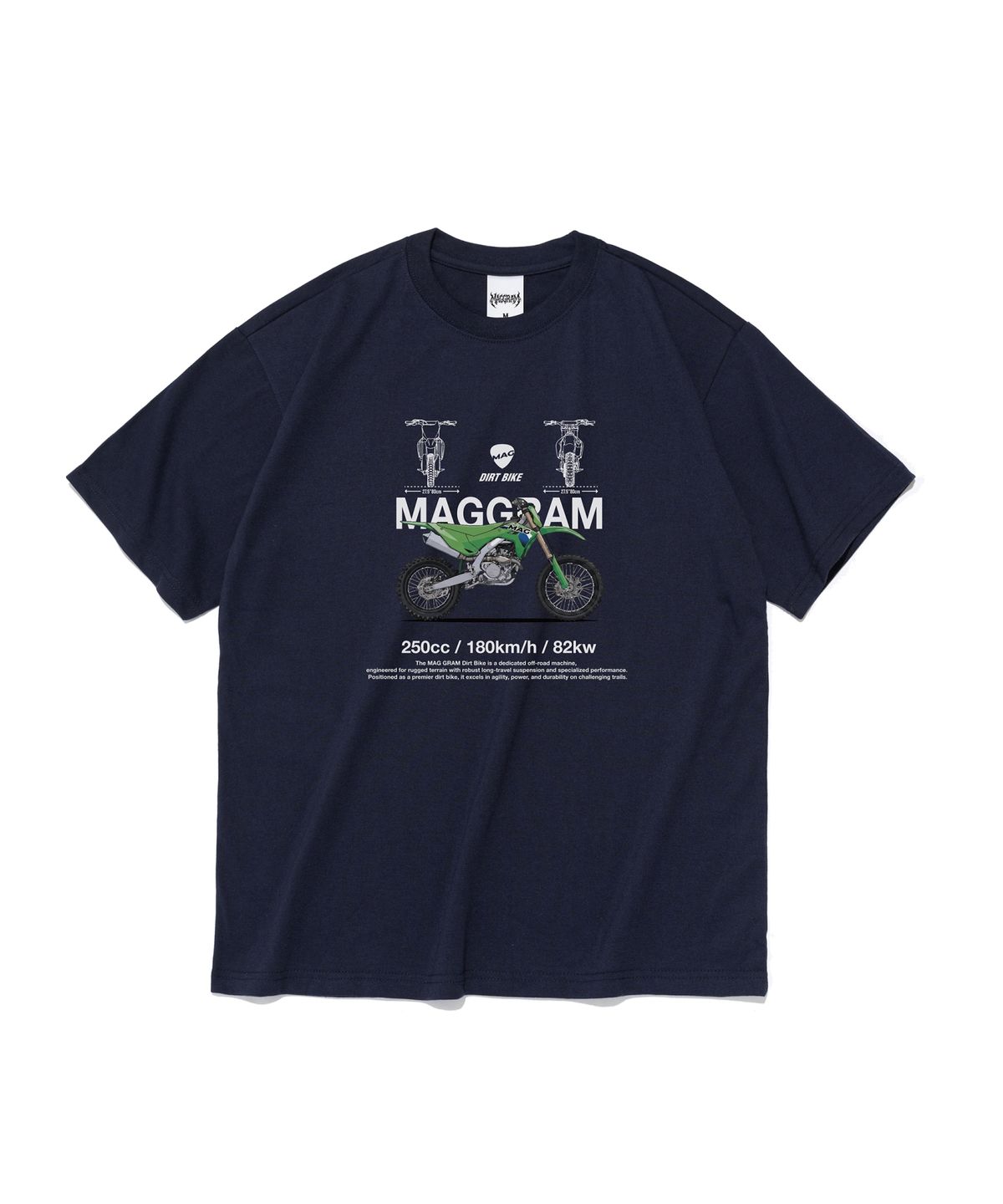 엠에이지그램(MAGGRAM) (박스티) MAG 더트 바이크 그래픽 반팔티셔츠 (네이비)