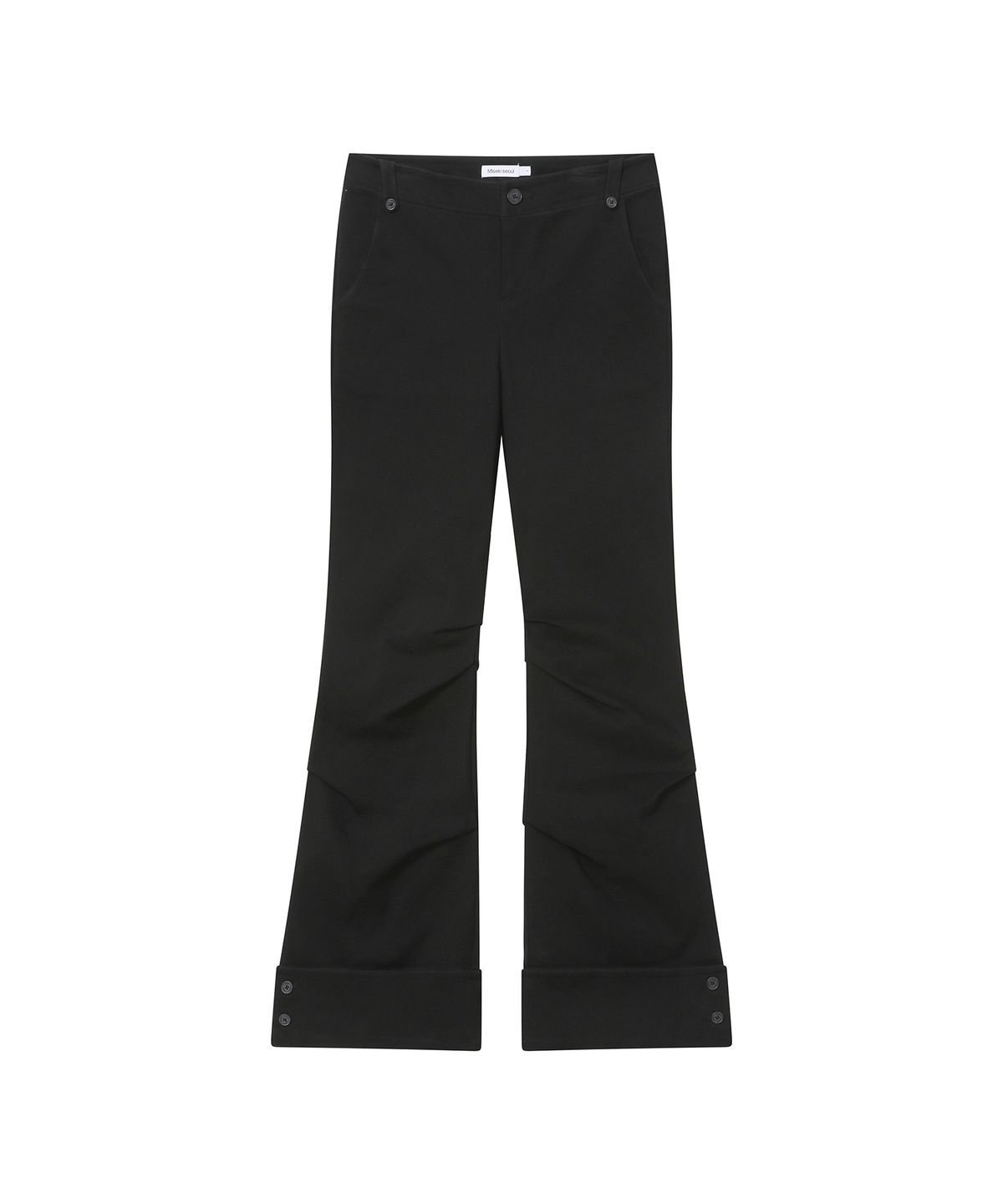 미세키서울(MISEKI SEOUL) Big folding bootscut pants BLACK