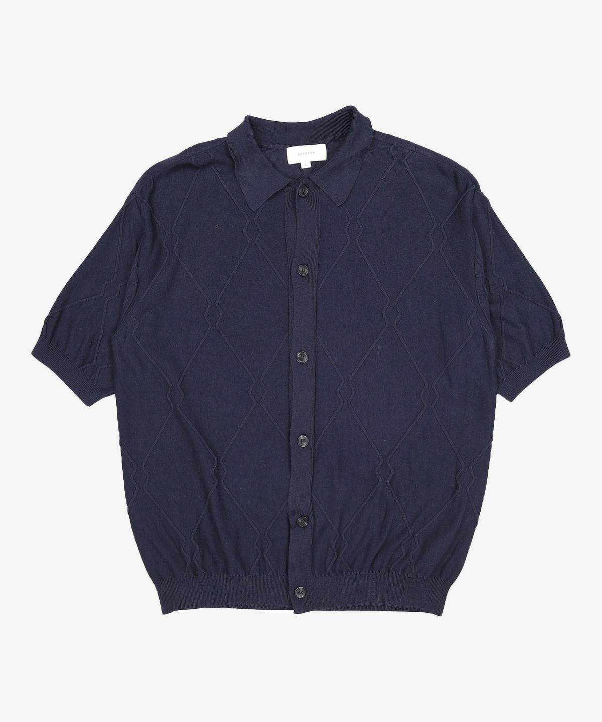 셔터(SHIRTER) LOGO PATTERN HALF CARDIGAN (BLACK) L