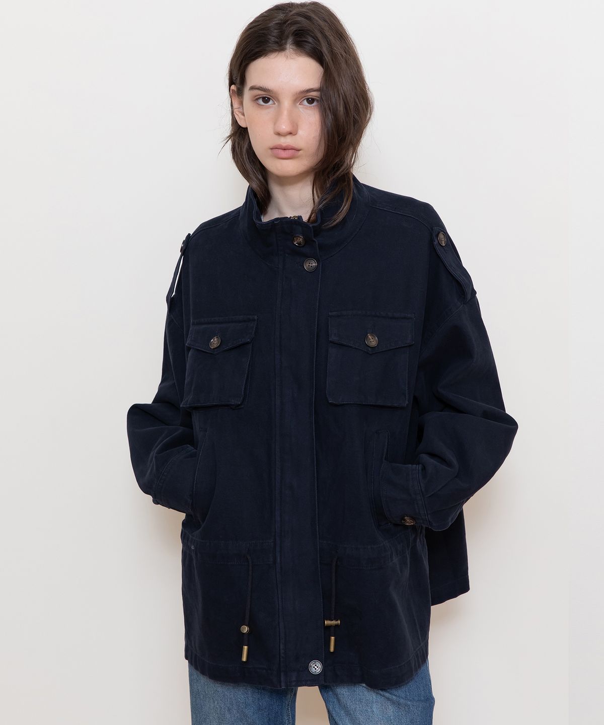 제이마크뉴욕(JMARKNEWYORK) Highneck string half jacket_2color