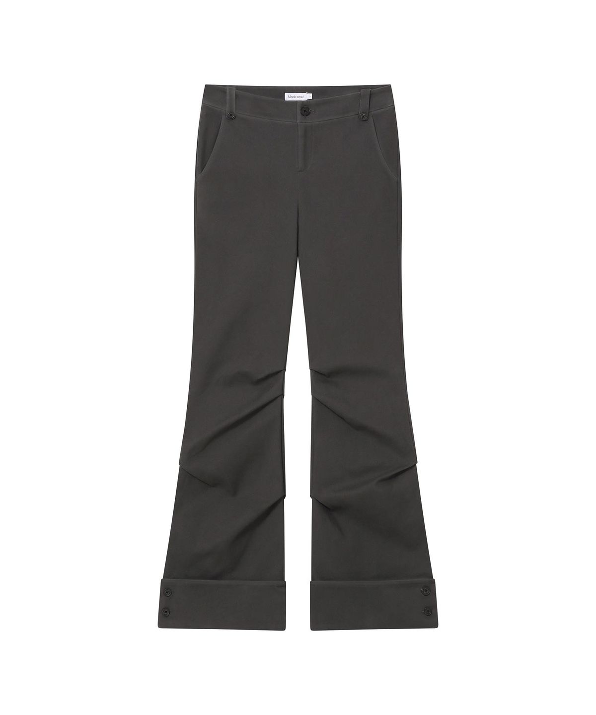 미세키서울(MISEKI SEOUL) Big folding bootscut pants CHARCOAL
