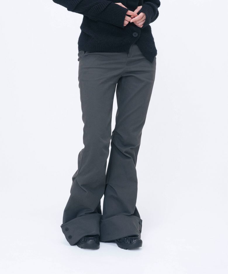 Big folding bootscut pants CHARCOAL