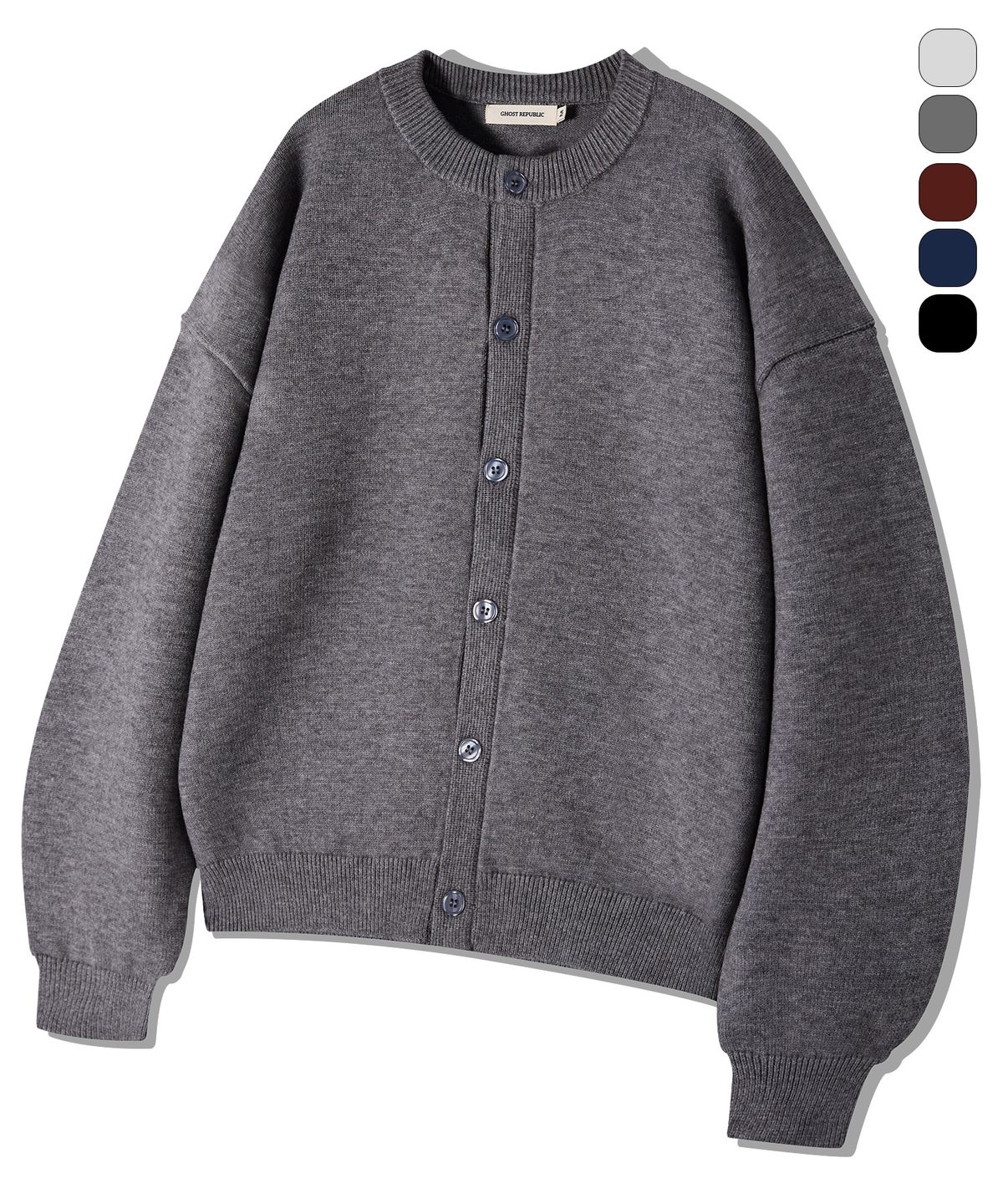 고스트리퍼블릭(GHOST REPUBLIC) 소프트 세미크롭 니트 가디건 5Color GKK-282
