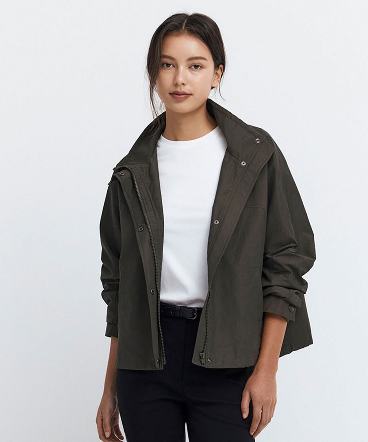 지오다노(GIORDANO) CN 하이넥 집업 숏 자켓 376903 [1color]