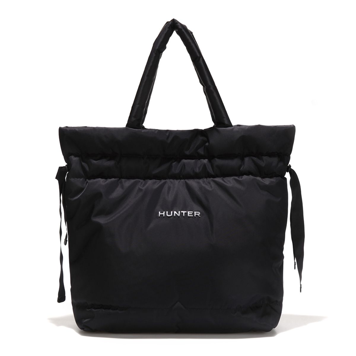 헌터(HUNTER) [UNISEX] 프리미엄 나일론 루쉬드 토트백 - 블랙 HFU7147BSNBLK
