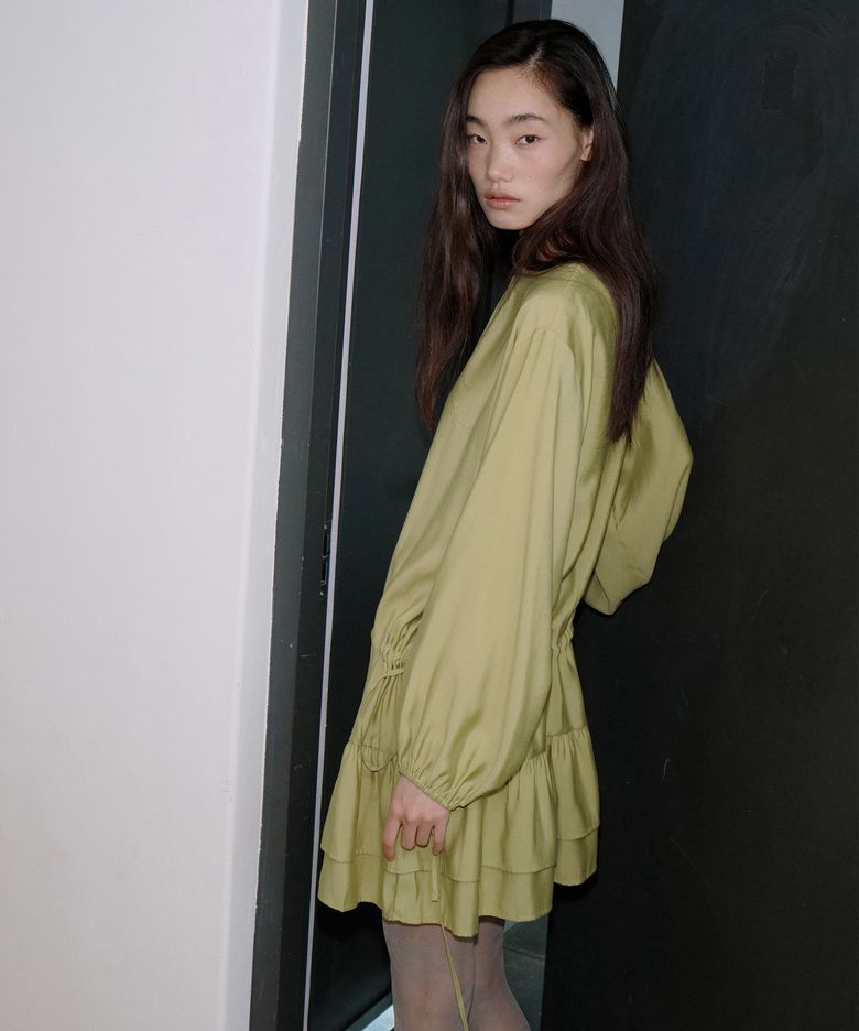 Draw Frill Dress_Lime