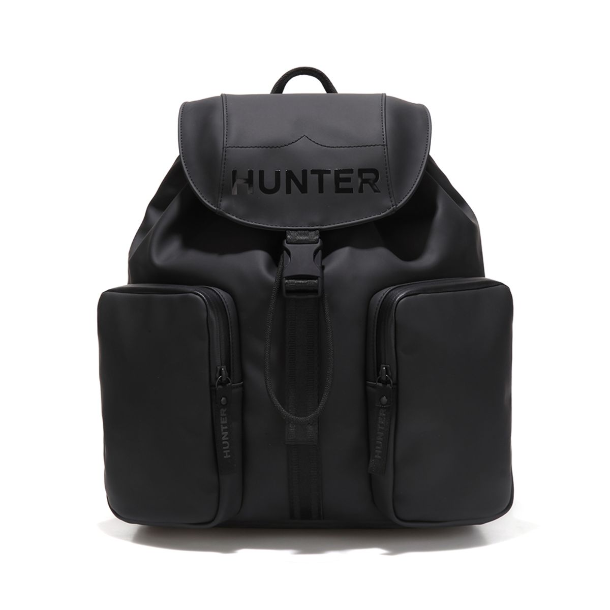 헌터(HUNTER) [UNISEX] 오리지날 라이트웨이트 러버라이즈드 미디 백팩 - 블랙 UBB7141RPLBLK