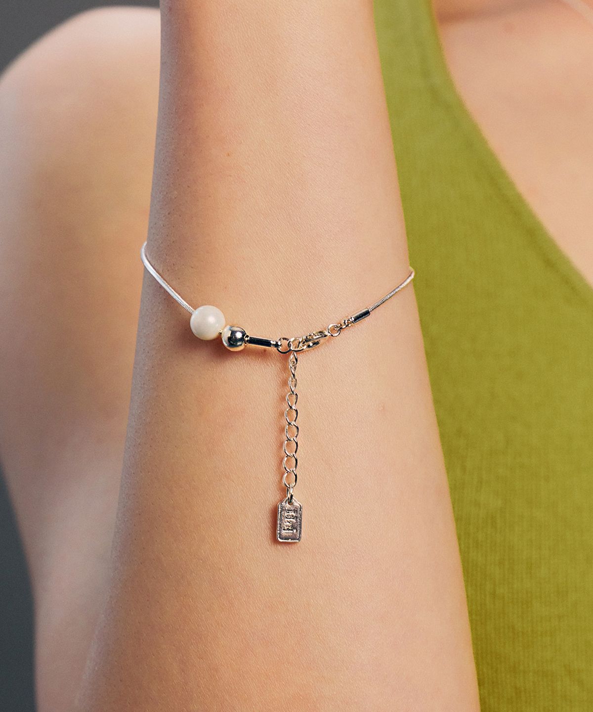 헤이(HEI) pearl & ball snake bracelet