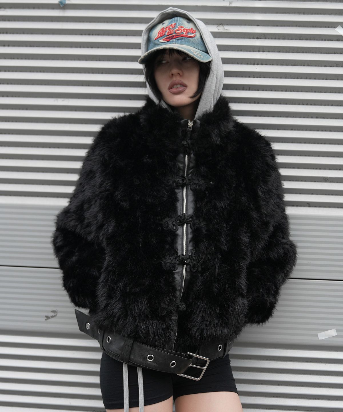 팬시클럽(FANCY CLUB) 토글 레더 퍼 자켓 (BLACK) F26ZA503