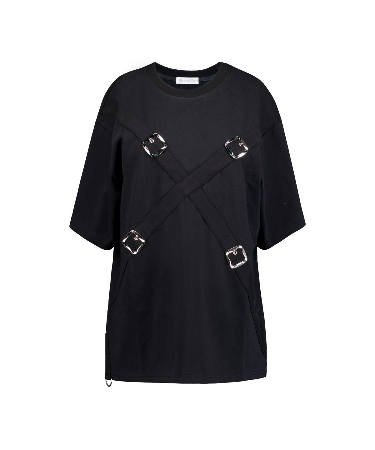 락앤키(LOCK AND KEY) Belted Oversized T-Shirt (Black)