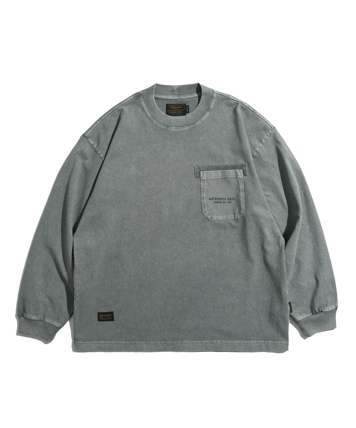 미드업데이트(MIDUPDATE) Pigment-Dyed Troops Pocket L/S Tee_GR