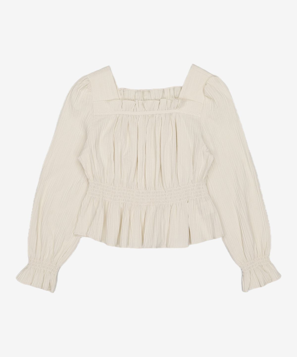 미쏘(MIXXO) 허리 스모킹 블라우스 MIWBLC302G S