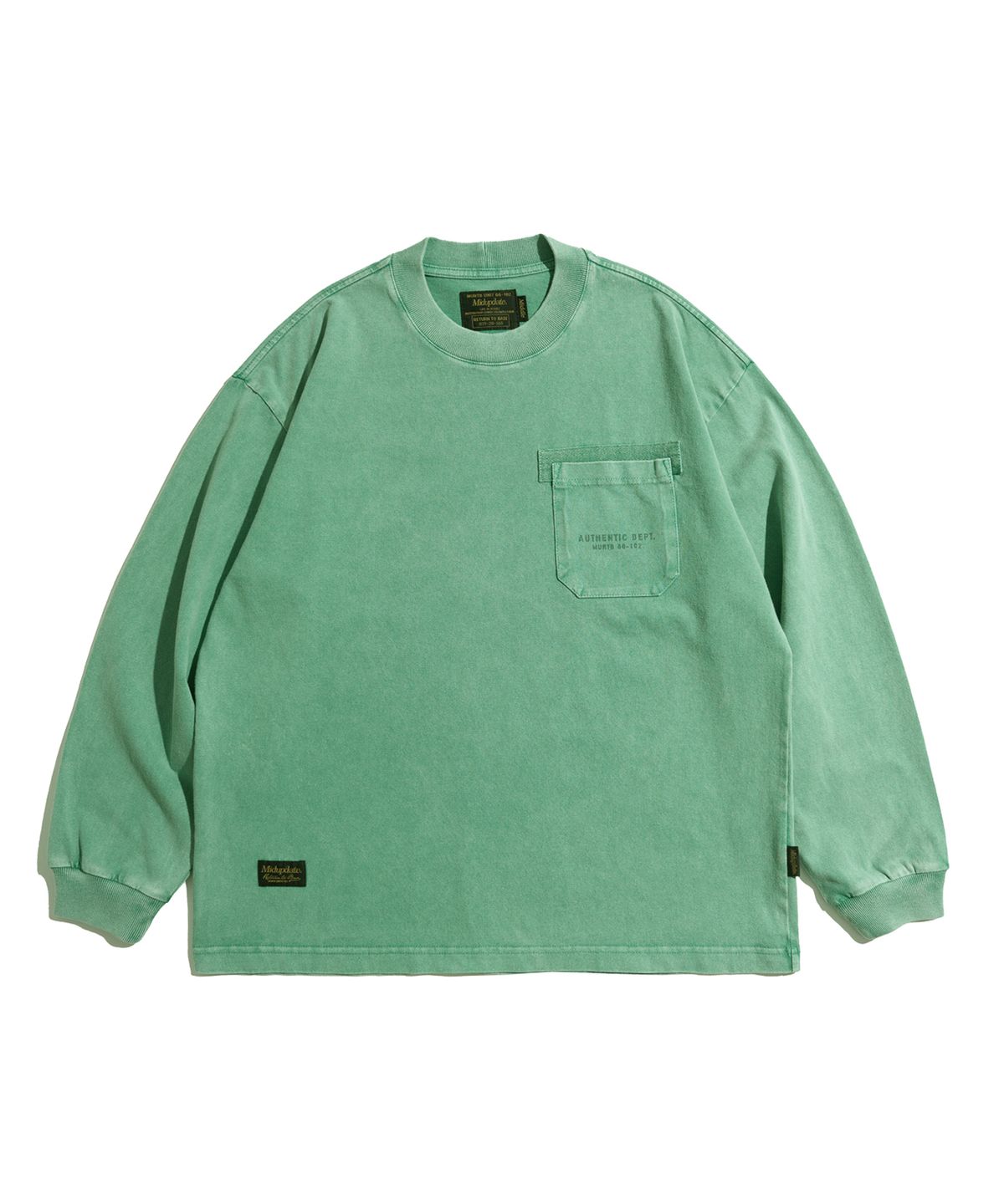 미드업데이트(MIDUPDATE) Pigment-Dyed Troops Pocket L/S Tee_GRN