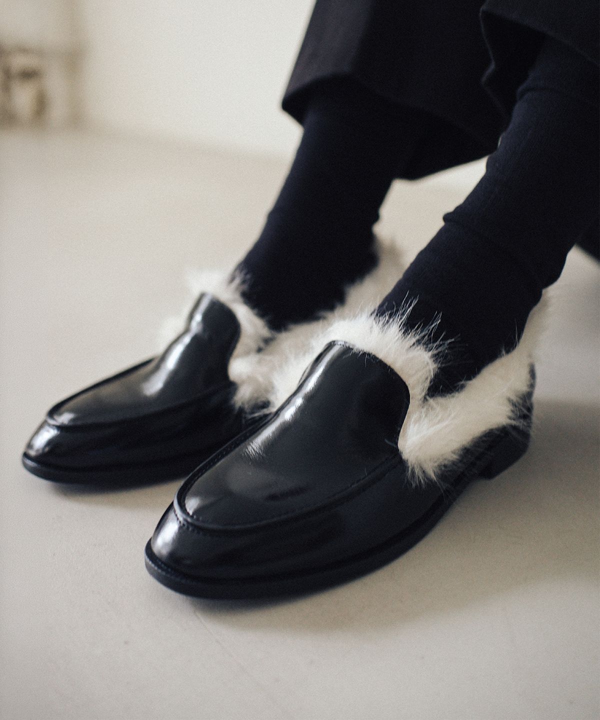 키에레이(CHIELEI) [26FW] KATE FUR LOAFER [C6F07BK]