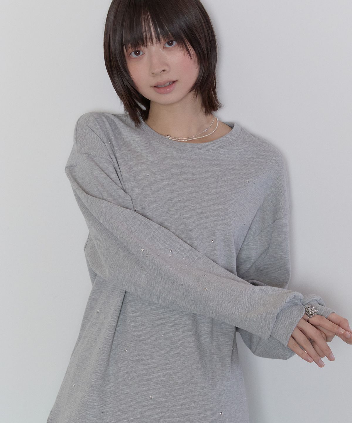 타입서비스(TYPESERVICE) Textured Hotfix Top [Gray]