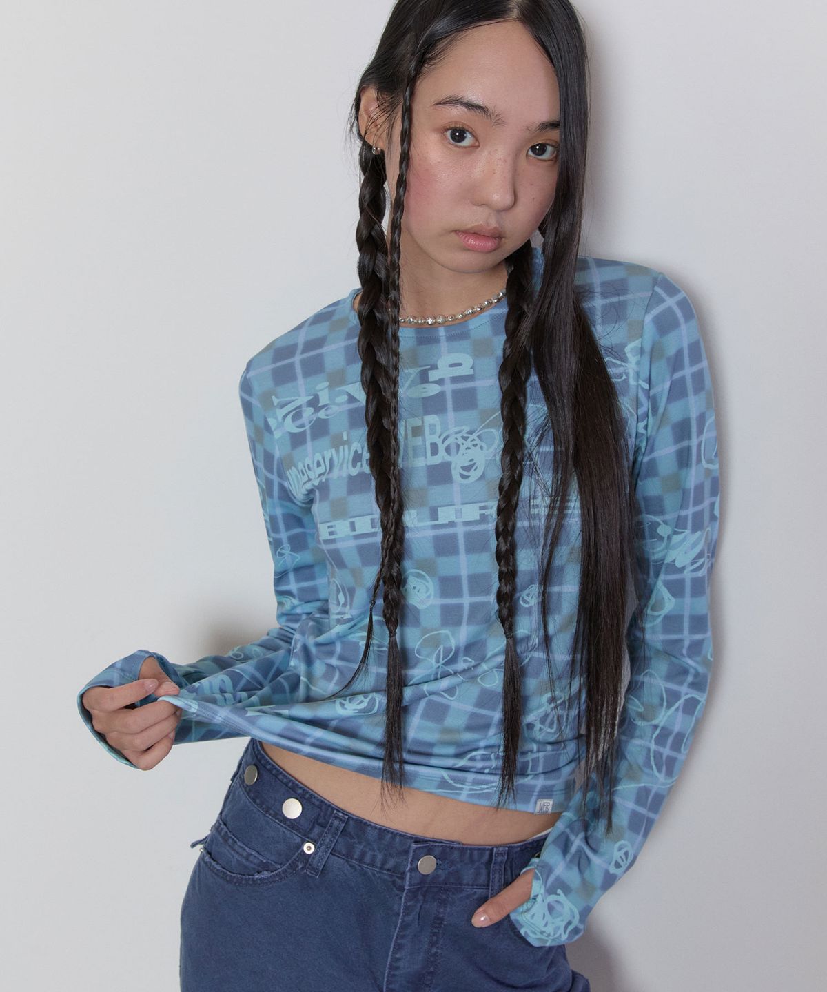 타입서비스(TYPESERVICE) Sketch Grid Top [Blue]