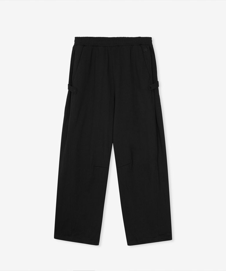 NBMLG31803 / UNI 에센셜 헤리티지 경량 사이드스냅 오버와이드 팬츠 (BLACK)