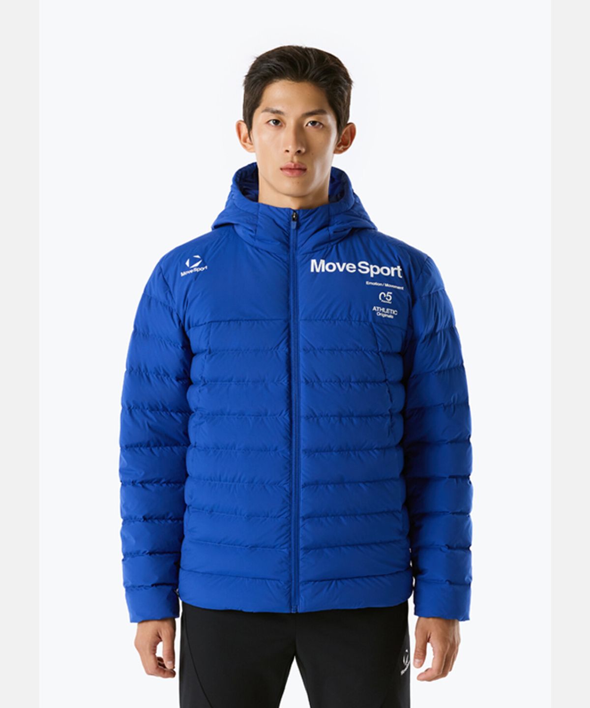 무브스포츠 바이 데상트(MOVESPORT BY DESCENTE) 경량 후드형 덕다운 자켓 블루 VS121EDJ11