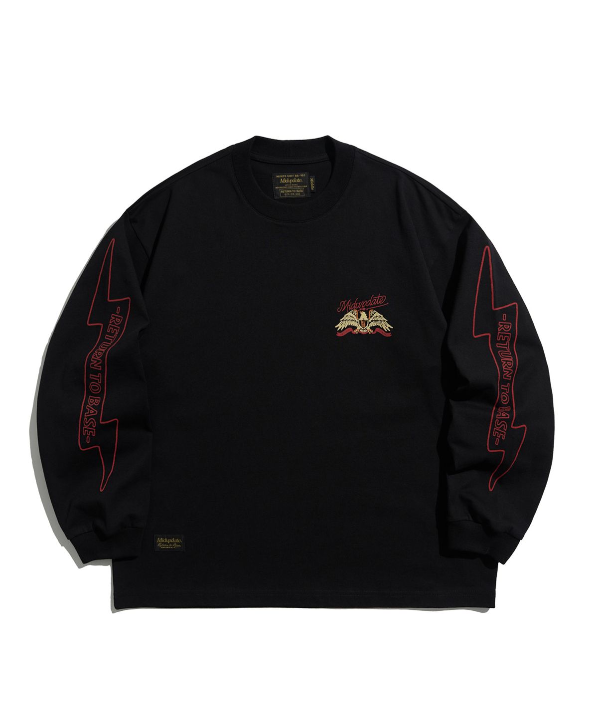 미드업데이트(MIDUPDATE) Biker Graphic Heavyweight Long Sleeve_BLK