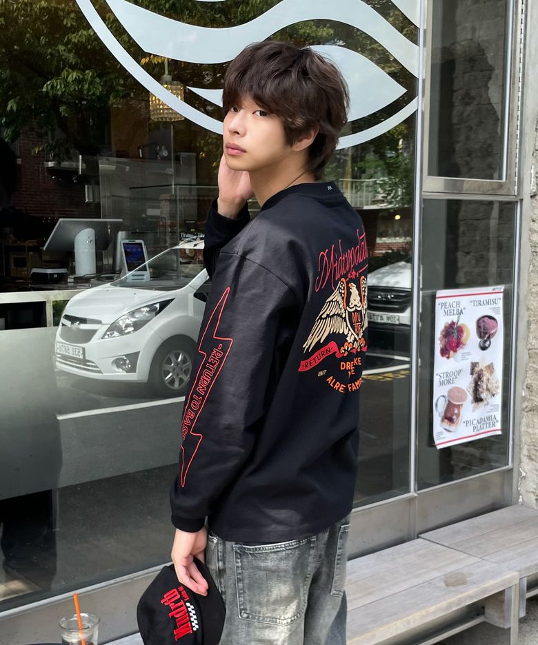 Biker Graphic Heavyweight Long Sleeve_BLK