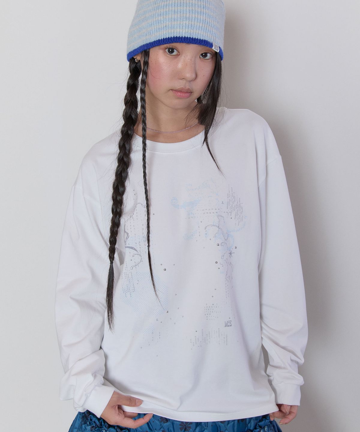 타입서비스(TYPESERVICE) Pixel Fade Hotfix Top [White]