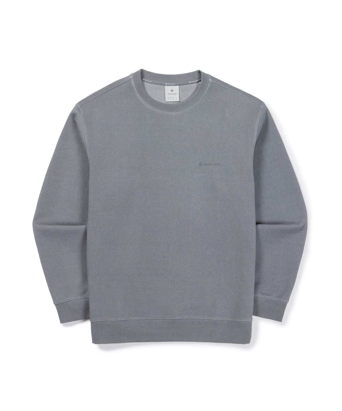 스노우피크 어패럴(SNOWPEAK APPAREL) 피그먼트 다잉 레터링 맨투맨 (S26FUFHT64) Dark Gray