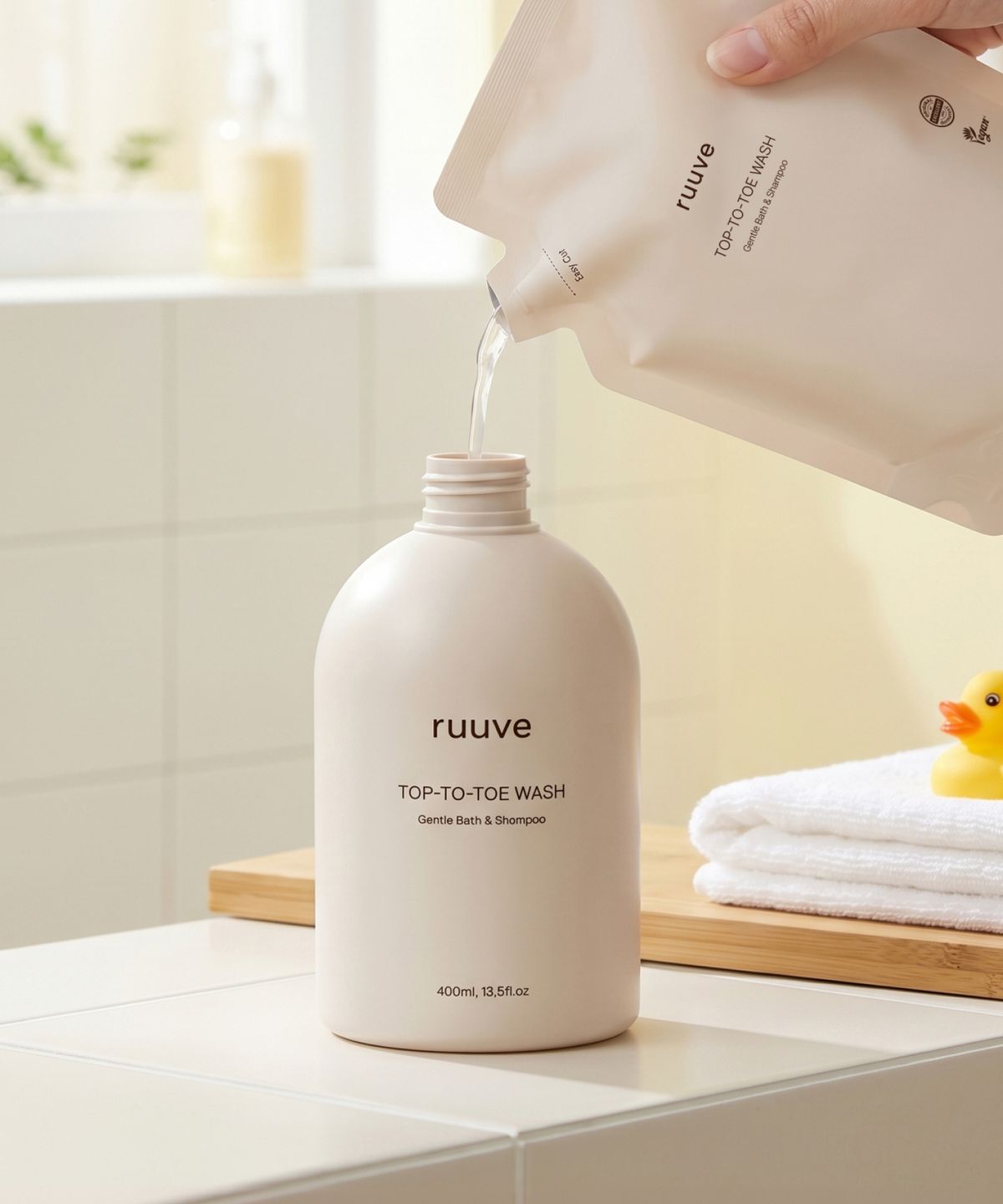 러베(RUUVE) 아기 히알루론 탑투토 워시 리필 350ml